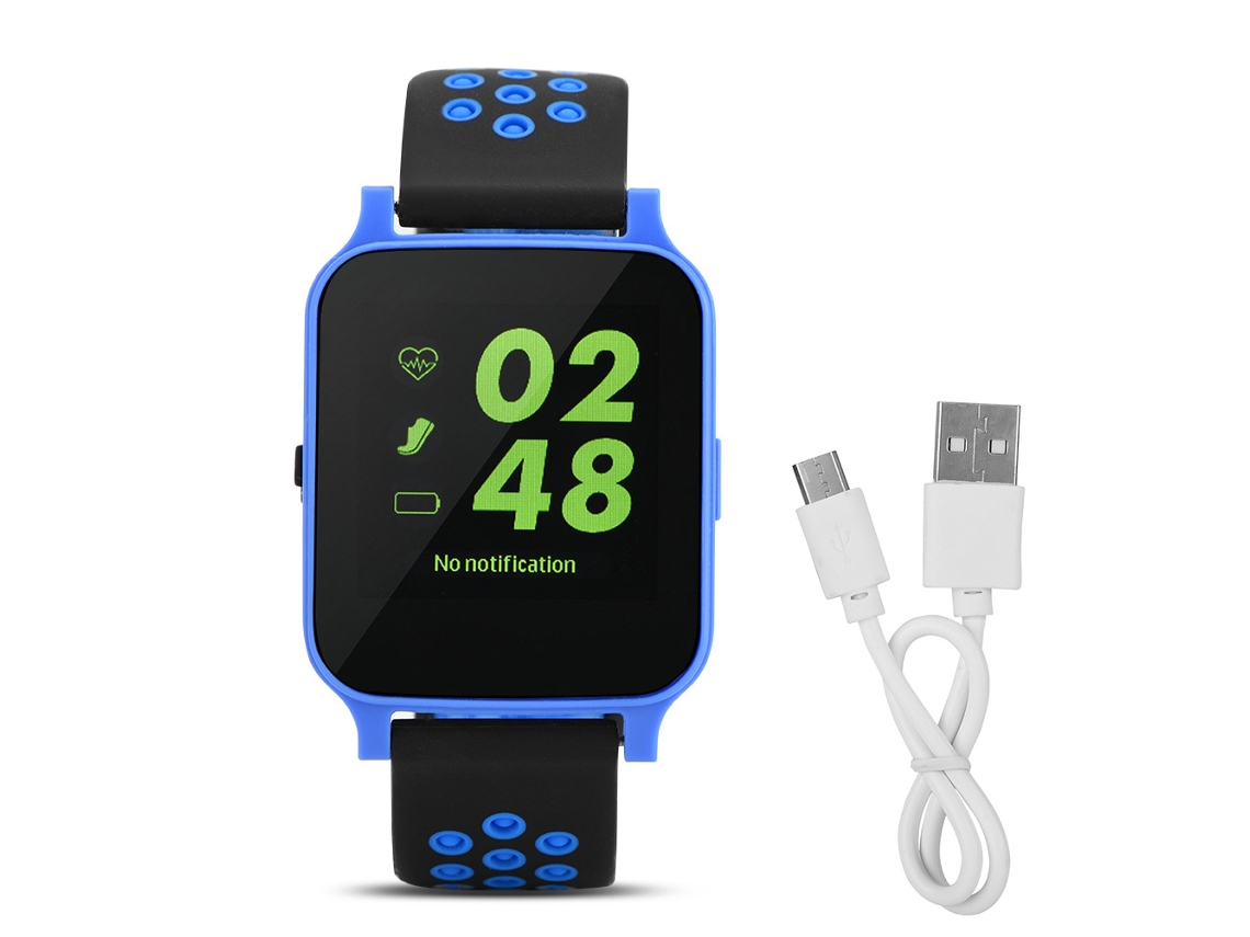 Reloj Inteligente Rastreador De Fitness Bluetooth Monitor De Frecuencia Cardíaca Y Sueño Azul