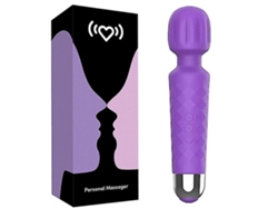 Masajeador de varita inalámbrico Yizhood - Masajeador eléctrico de mano impermeable - Recargable por USB (Morado)