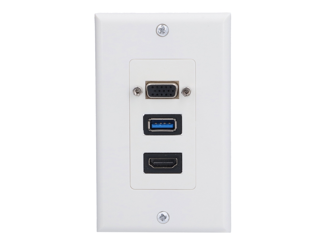 Toma De Pared De Audio Y Vídeo De 5 Gbps Con Panel Multimedia Integrado Para Su Instalación.