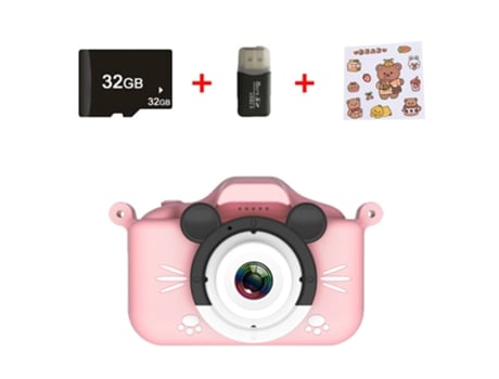 ELKUAIE Mini cámara Cámara digital para niños HD 2000W píxeles cámara dual delantera y trasera