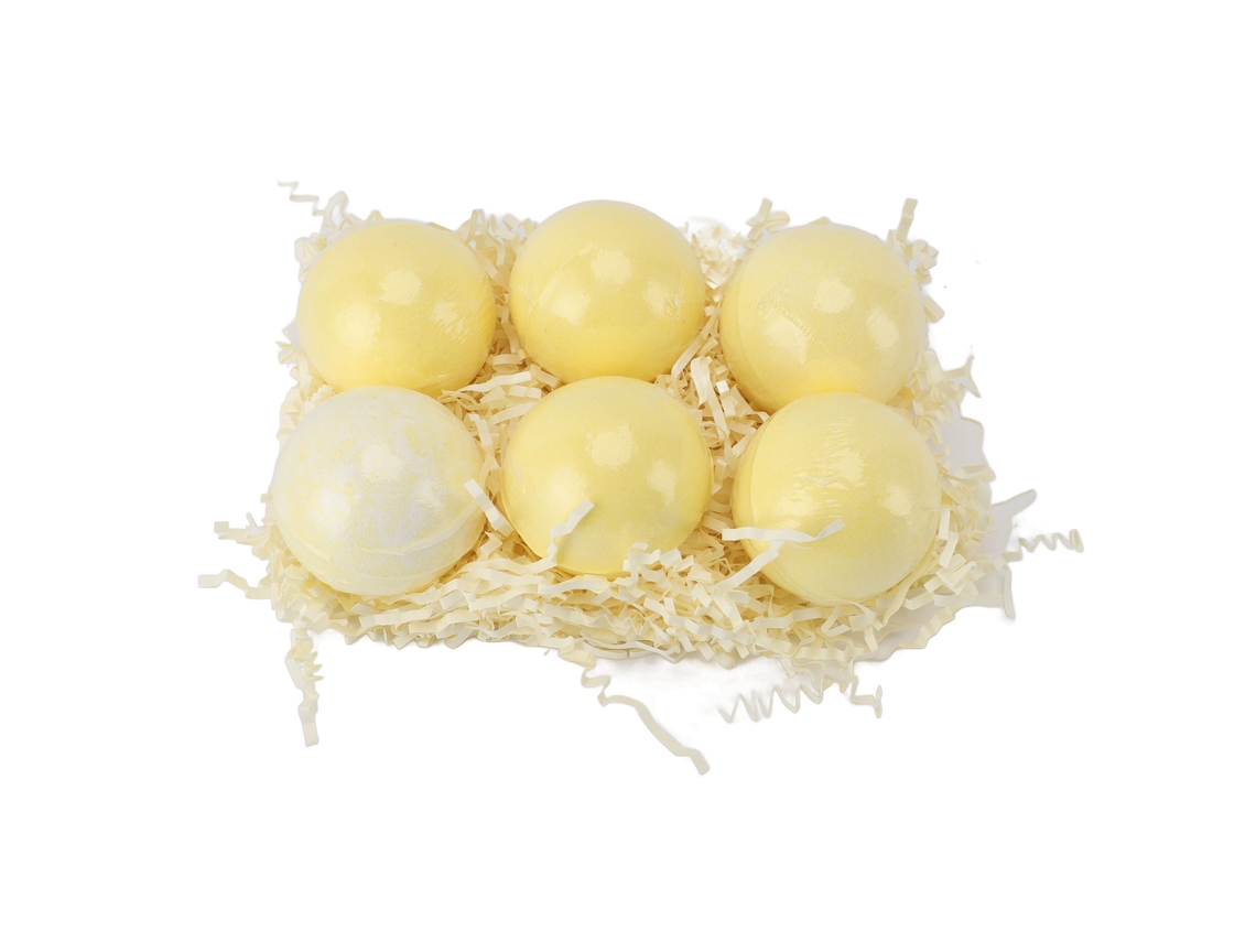6pcs Bola De Sal De Banho Com Limão Hidratante Para Crianças - Seguro E Suave, Para Pele Delicada