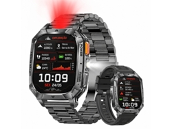 Smartwatch Ak103 (pantalla Hd 2,01" - 1400 Mah - Luz Roja Intermitente - Llamadas Bluetooth - Negro)