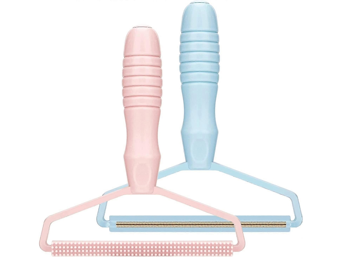 Quitapelos reutilizable de doble cara para mascotas, ideal para telas como suéteres, abrigos y alfombras de punto. 2 unidades. Rosewell (azul y rosa).