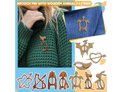 Broche De Madera Hecho A Mano Con Diseño De Animales: Elegante Accesorio De Vestir Y Regalo.