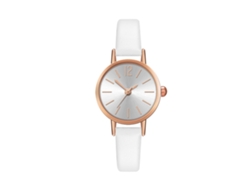 Reloj De Negocios Para Hombre De Cuero Pu Con Dial Redondo Reloj De Cuarzo (blanco)