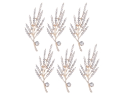 6 Piezas De Broches De Flores Diy Con Diamantes De Imitación Para Decoración De Ropa Y Zapatos, Accesorio Plateado