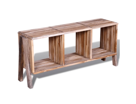 Mueble de TV MAISON EXCLUSIVE 3 Estantes de Teca Recuperada (Madera y Metal - 110 x 30 x 50 cm)