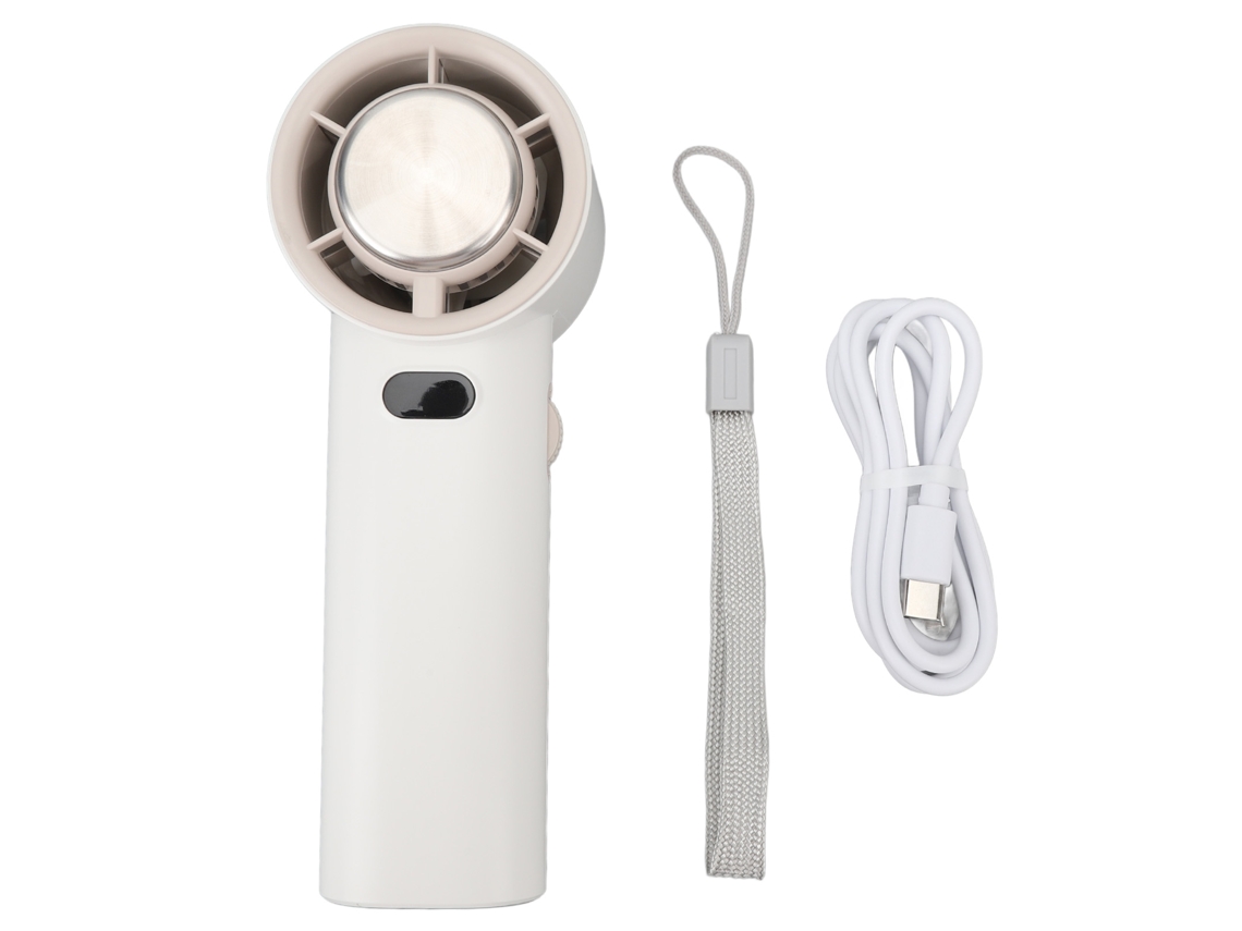Ventilador Portátil Con Indicador De Compresión De Hielo, Carga Usb, Blanco.