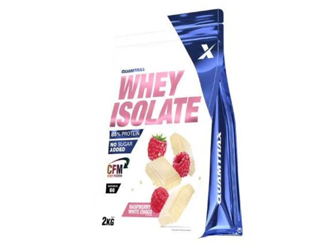 QUAMTRAX 100% Whey Isolate 2kg Chocolate blanco y frambuesa
