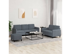 Conjunto de sofá de 3 piezas de terciopelo gris oscuro DKD HOME DECOR
