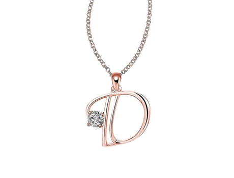 Carta de oro rosa cadena colgante 26 Cartas de inglés Collar Alfabeto