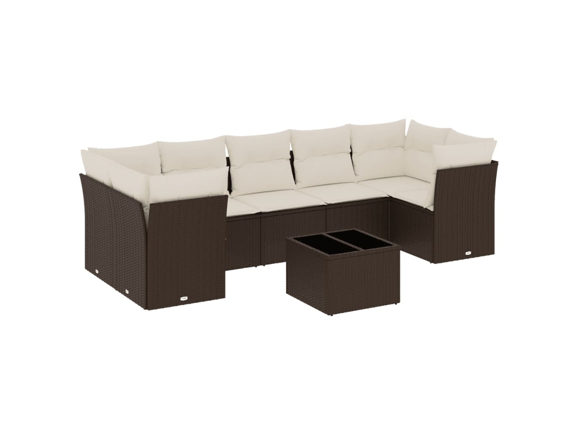 Maison Exclusive - Set Sofás De Jardín 8 Piezas Y Cojines Ratán Sintético Marrón