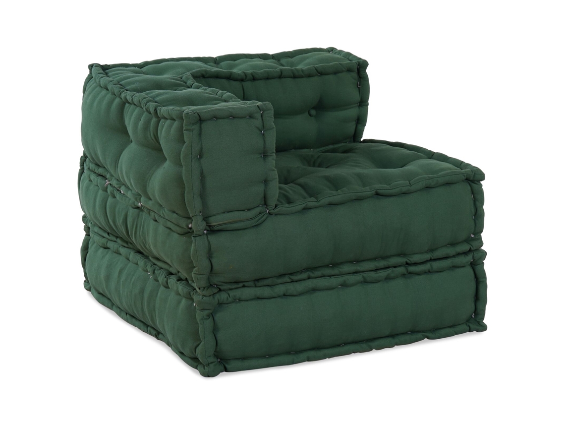 Puff modular de 2 piezas Lovely Home de tela verde