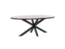 Mesa de comedor de metal con madera de mango natural ALEXANDRA HOUSE LIVING (200x100x76cm)