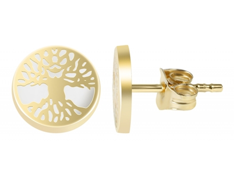 Joyería Oro 8K – Pendientes en Oro Árbol de la Vida Nácar