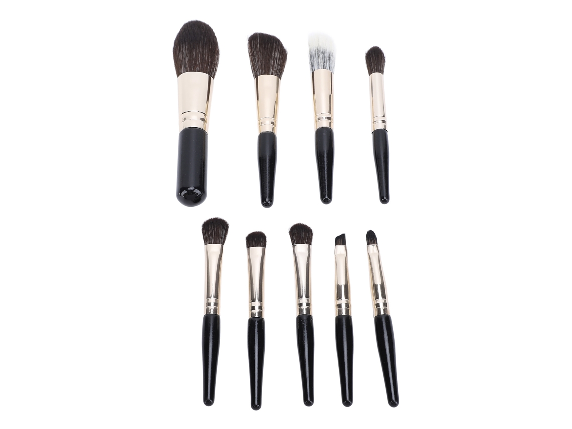 Set De Brochas De Maquillaje Portátiles De Viaje Con 9 Piezas.