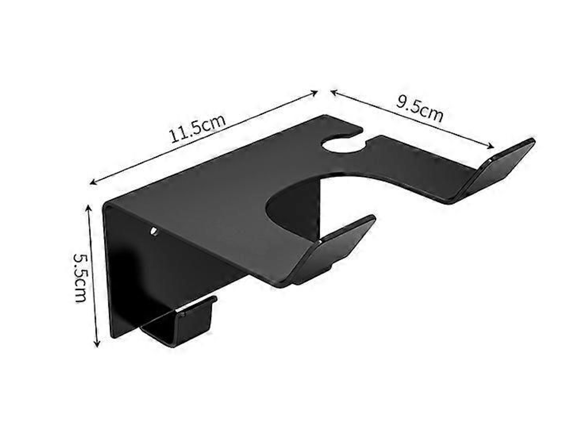 Soporte universal de pared para secador de pelo - Negro - GOKOCO