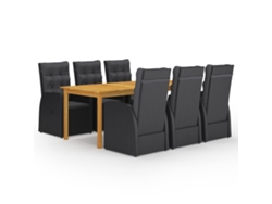 Pcs Conjunto De Jantar De Jardim Preto Dkd Home Decor