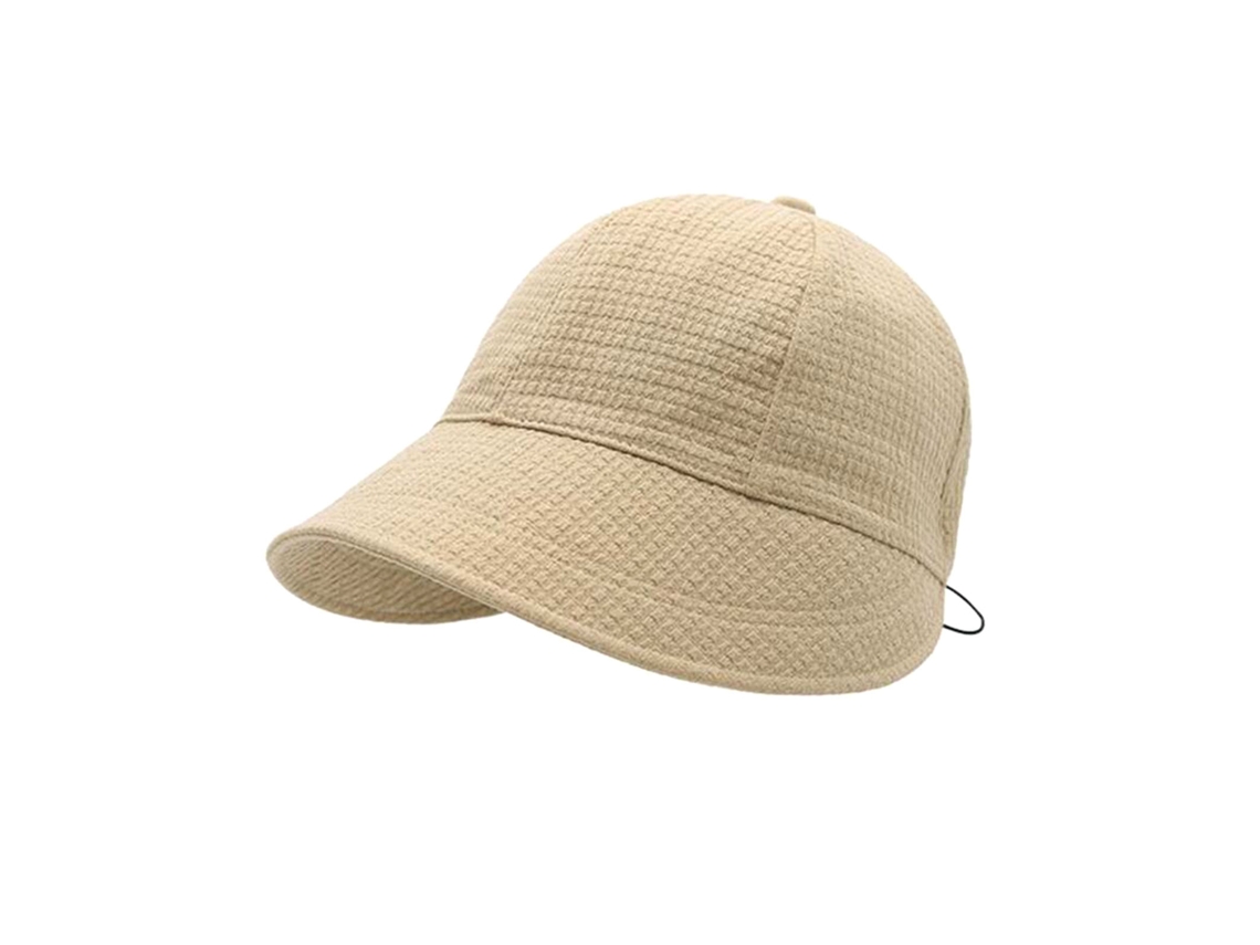 Sombrero De Algodón Para Mujer Con Ala Ancha, Ajustable Y Portátil, Ideal Para La Playa Y El Verano, Color Beige Claro.