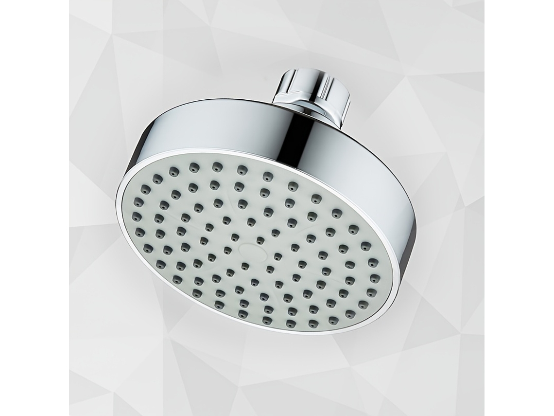 Cabezal De Ducha Redondo De Alta Presión Para Montaje En Pared, Ducha De Baño De Plástico Con Acabado Lacado. Limpieza A Fondo.