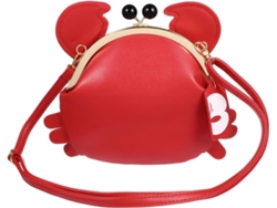 Bolso De Mano De Mujer De Piel Sintética Roja Con Un Diseño Único De Cangrejo, Elegante Bolso De Hombro Con Forma De Cangrejo Y Completamente...