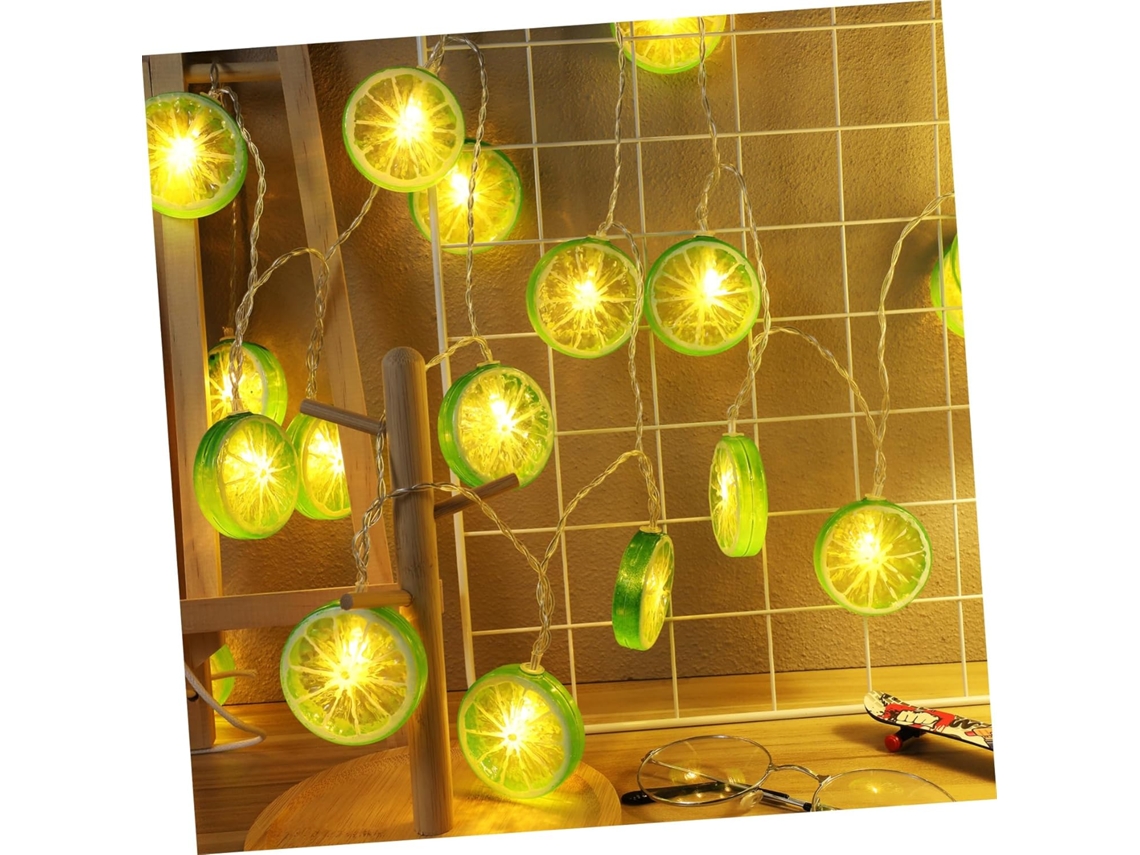 Guirnalda de luces LED de 3 m con forma de rodaja de limón, bajo voltaje, impermeable, para decoración Gokoco