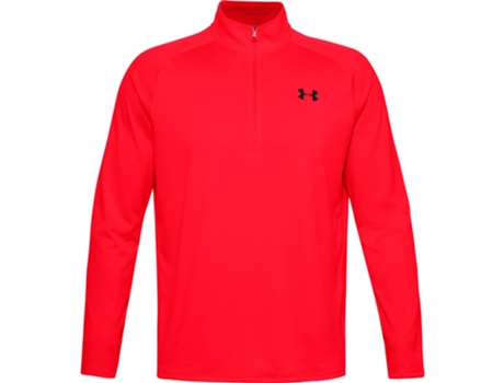 Camiseta de Hombre para Fitness UNDER ARMOUR Meio Zíper Tech Rojo (L)