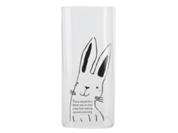 Taza de cristal con diseño de leche, 400 ml, estampado de conejo, para café y té.