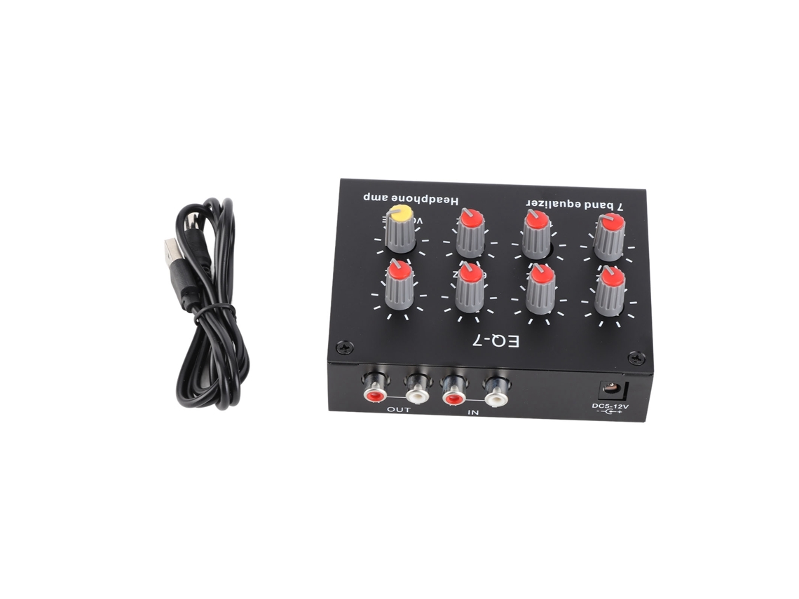 Ecualizador De Sonido Digital De 7 Bandas Con Ajuste De Graves Y Agudos De 12 Db, Doble Canal.