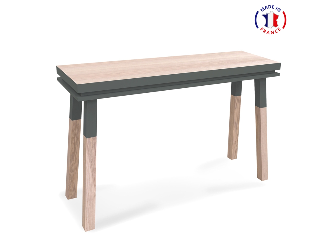 Consola Rectangular MON PETIT MEUBLE FRANÇAIS (Gris Chocolate Tanis - Madera - 140 x 90 x 45 cm)
