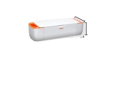 Máquina de corte de vinilo, conectividad Bluetooth, corte de alta precisión, color naranja y blanco.