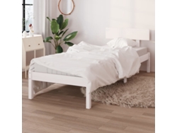 Estructura De Cama Sin Colchón Madera Maciza Blanco 90x200 Cm