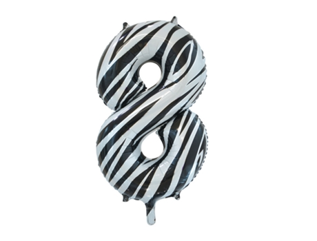 Globo WEFIESTA Foil Número 8 Zebra