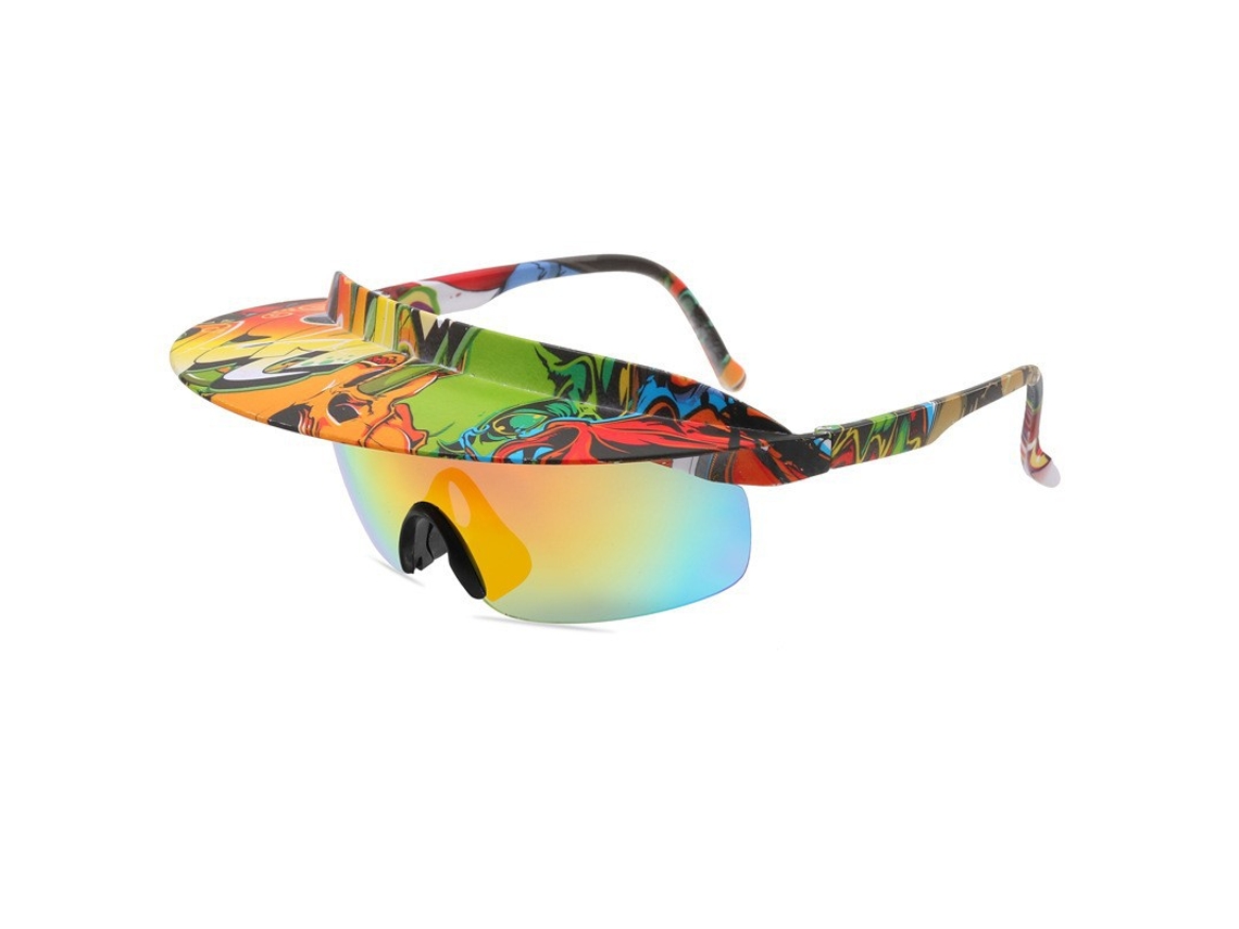 Gafas deportivas graduadas Csyy con visera (color pistola, lentes rojas)