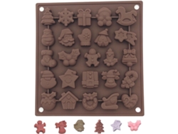 Molde De Silicona Para Chocolate Navideño, Ideal Para La Cocina Navideña. 25 Cavidades Antiadherentes Para Dulces Y Pasteles