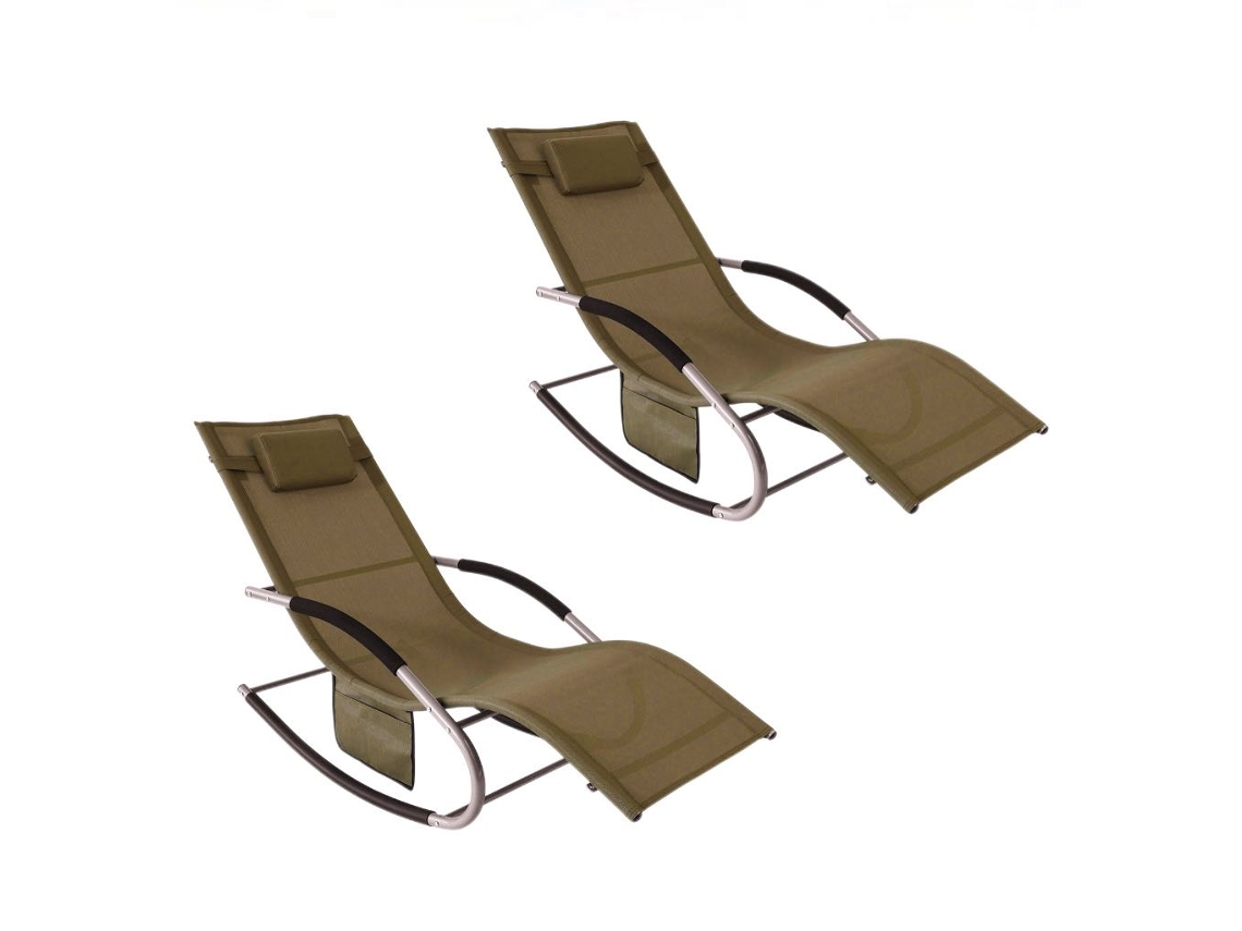 Tumbona Ogs28 Brx2 x2 Soporta hasta 150 kg Marrón Sobuy
