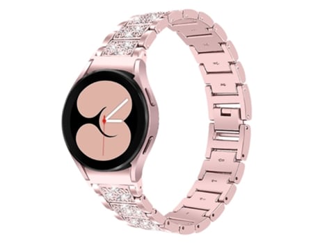 Correa de acero inoxidable diamantes de imitación brillantes para Samsung Galaxy Watch4 Active 40mm/44mm/Watch4 Classic 42mm/46mm - rosa