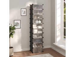 Zapatero PP negro 44x32x174 cm