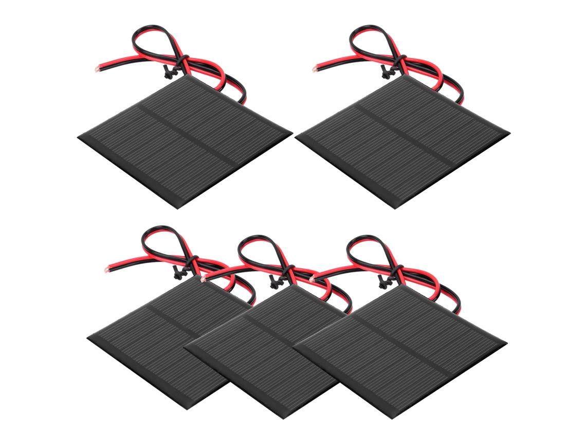 2026as - Panel solar pequeño, 5 piezas, 4 V, 160 mA, módulo de batería de polisilicio epoxi, cableado de 30 cm, accesorios industriales