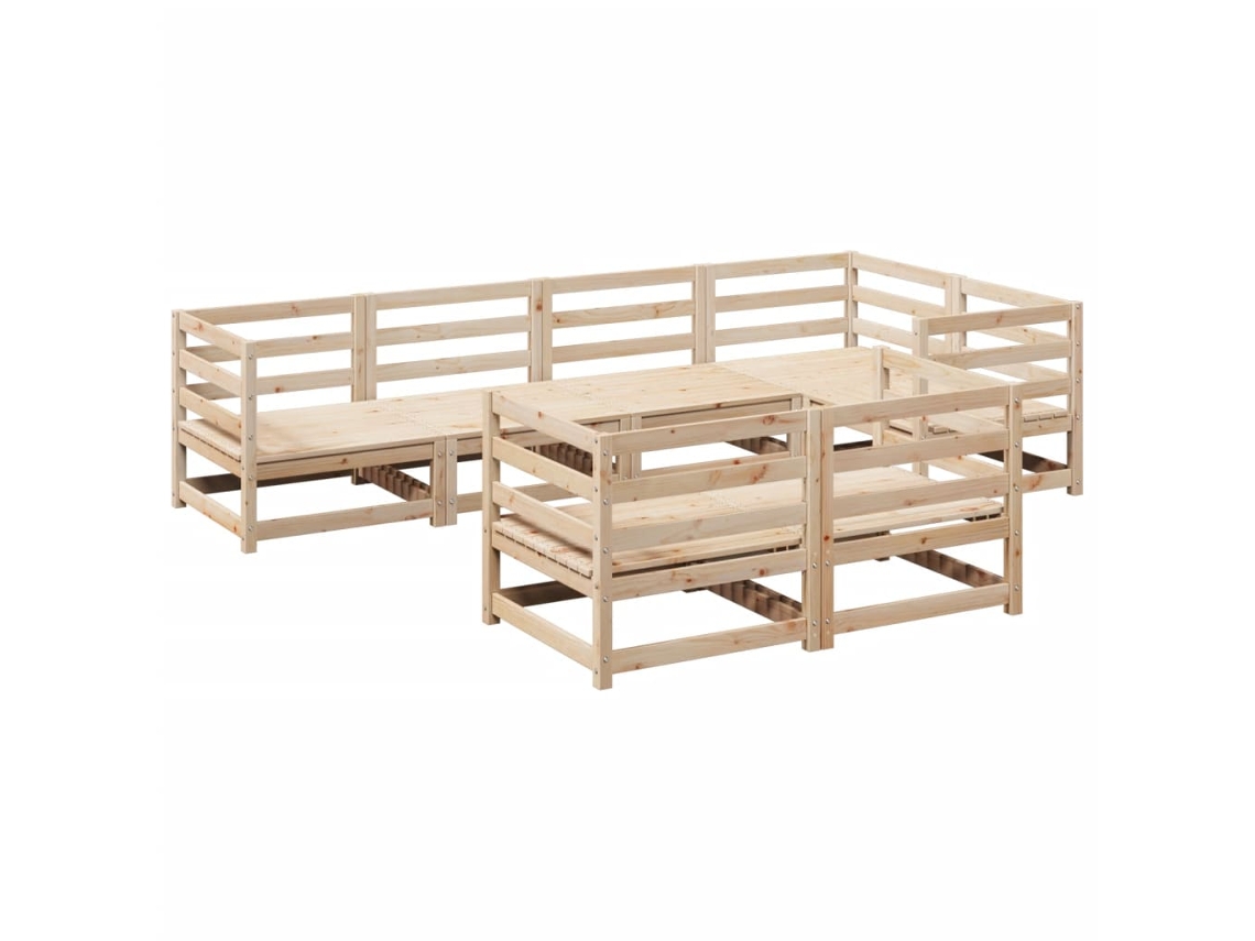 Conjunto 7 de sofás de jardín VIDAXL madera maciza de pino