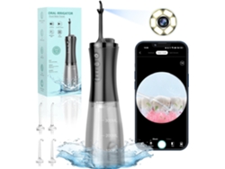 Irrigador Bucal Inalámbrico Negro De 350 Ml Con 12 Ajustes Y 5 Accesorios Para Limpieza Dental.