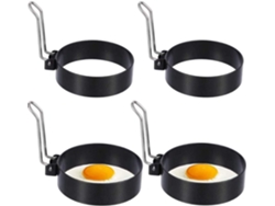 4 Piezas de Anillos de Huevo Antiadherentes Molde de Huevo Redondo de Acero Inoxidable para Albóndigas de Huevo Frito y Escalfado para Utensilios de Cocina y Calderas de Vapor CHRUI