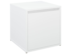 Caja con cajón derivada de madera blanca MAISON EXCLUSIVE (40,5x40x40 cm)