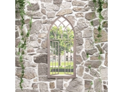 Espejo de jardín para exteriores, hierro, 100x45 cm, color arena, HARLANV1