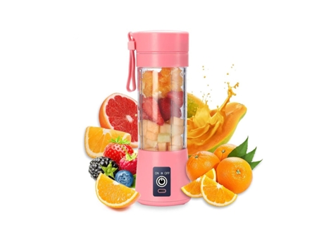 Batidora Licuadora KLACK portátil, para batidos y smoothies, 380 ml con seis cuchillas Rosa