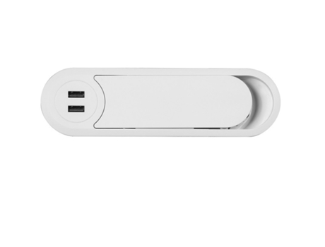 Pasacable Ovalado Tical 180X53 2Xusb Blanco Cargador no Incluido HERRAJES ALK