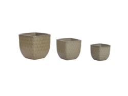 Set 3 Macetero Ceramica Vidriada 35x35x35cm