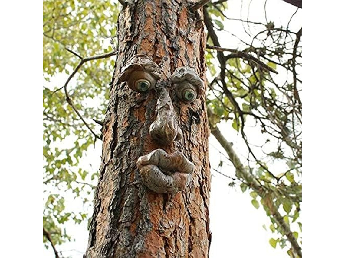 Adorno de resina creativo con cara de monstruo luminosa, decoración exterior de Pascua Kofihety