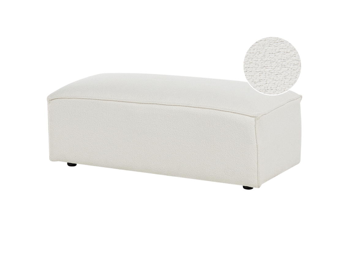 Otomana BELIANI Hellnar de Bouclé Blanco 52x102x39