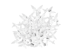 Pegatinas de pared de mariposas 3D decorativas, plateadas, 72 unidades